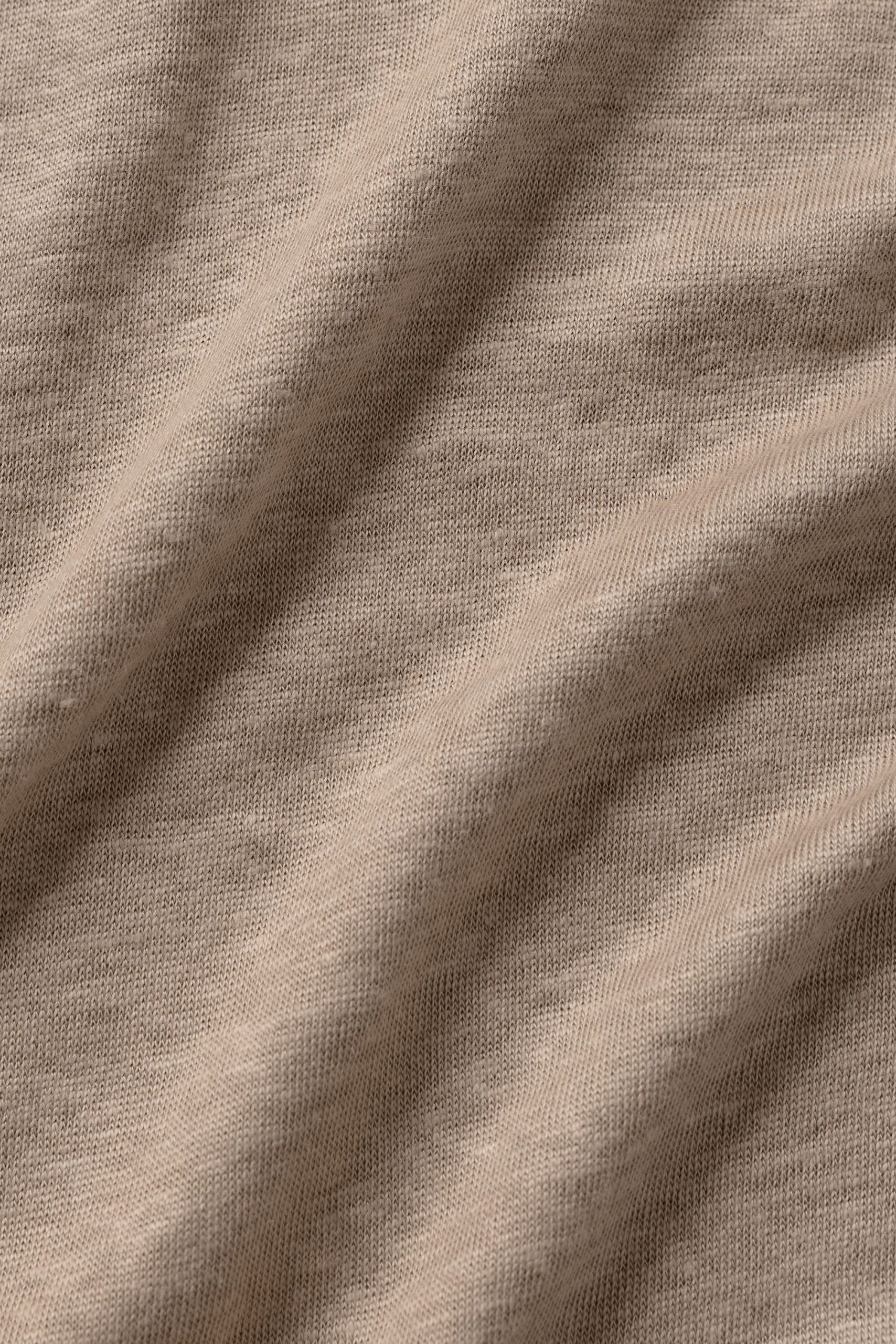 Linen Jersey Coastal Long Sleeve Button Up - Gravel - Image 6