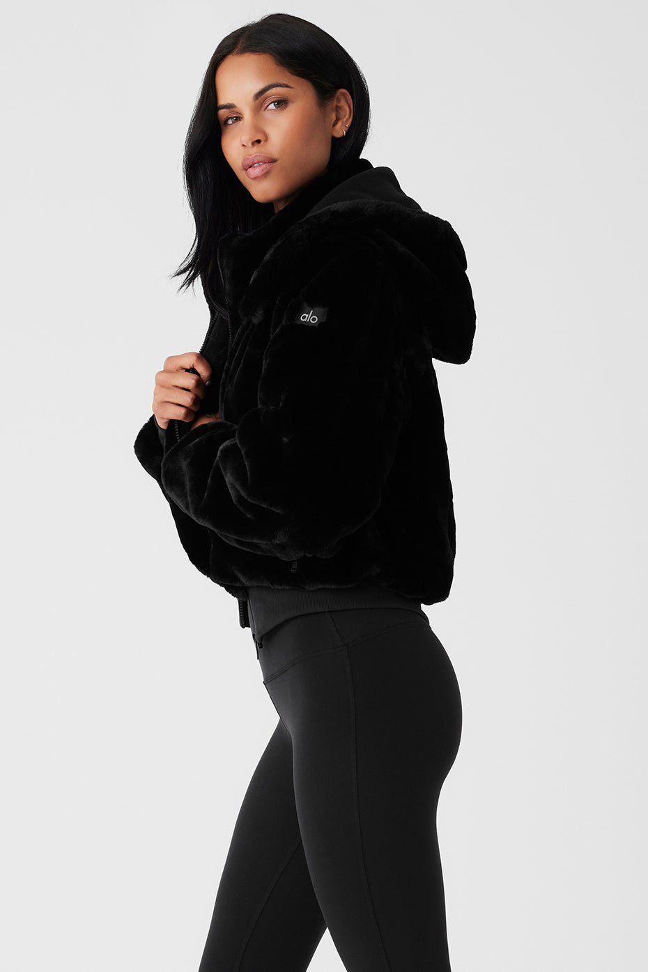 Faux Fur Foxy Jacket - Black - Image 3