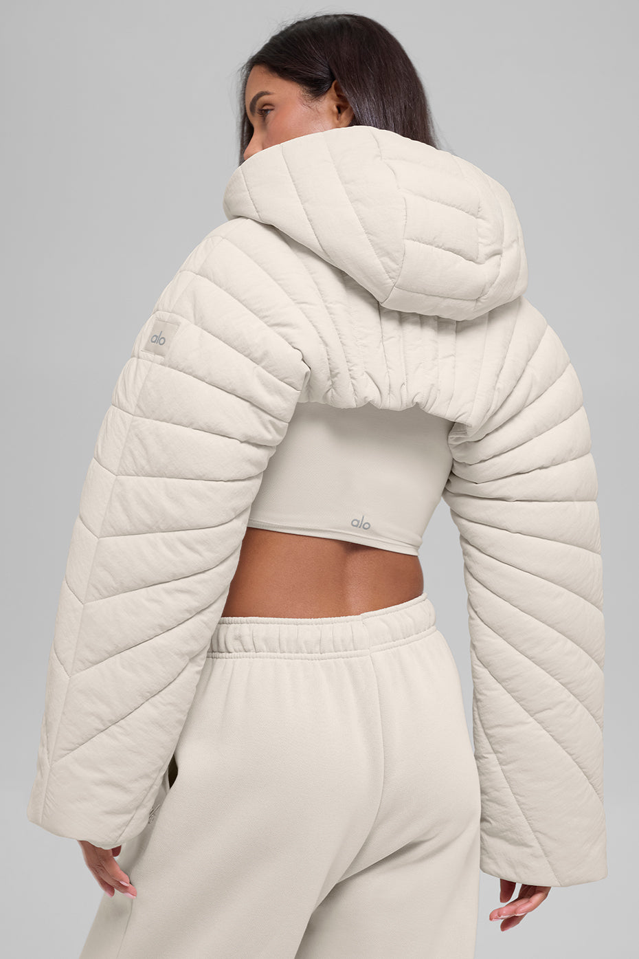 Quilted Starlight Puffer Shrug - Bone - Image 4