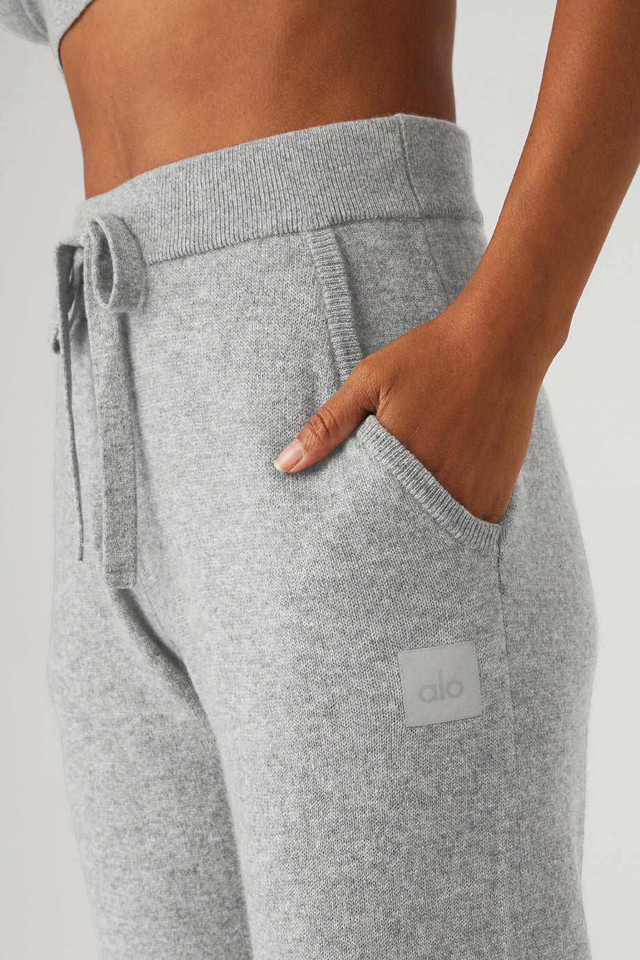 High-Waist Cashmere Jet Set Pant - Dove Grey Heather - Image 4