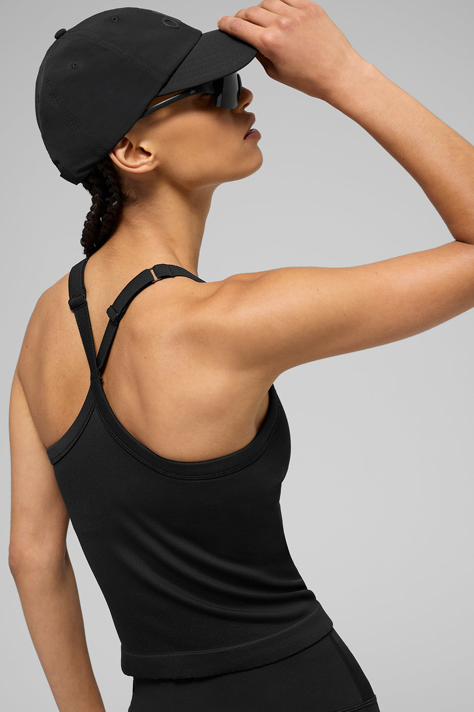 Seamless Ribbed Favorite Full Length Bra Tank - Black - Image 3