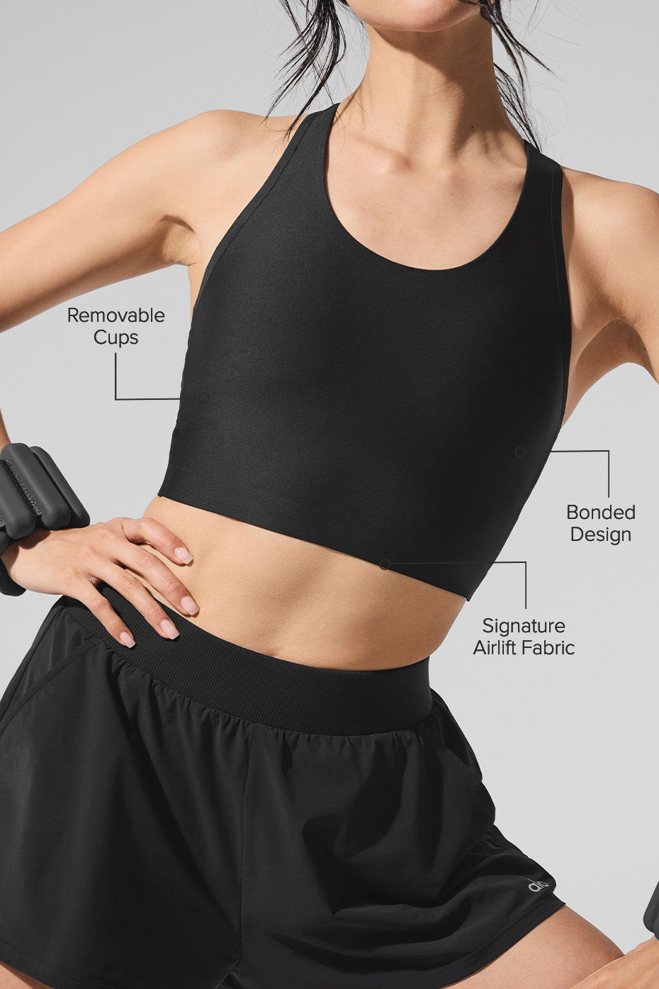 Airlift Super Sleek Bra Tank - Black - Image 2