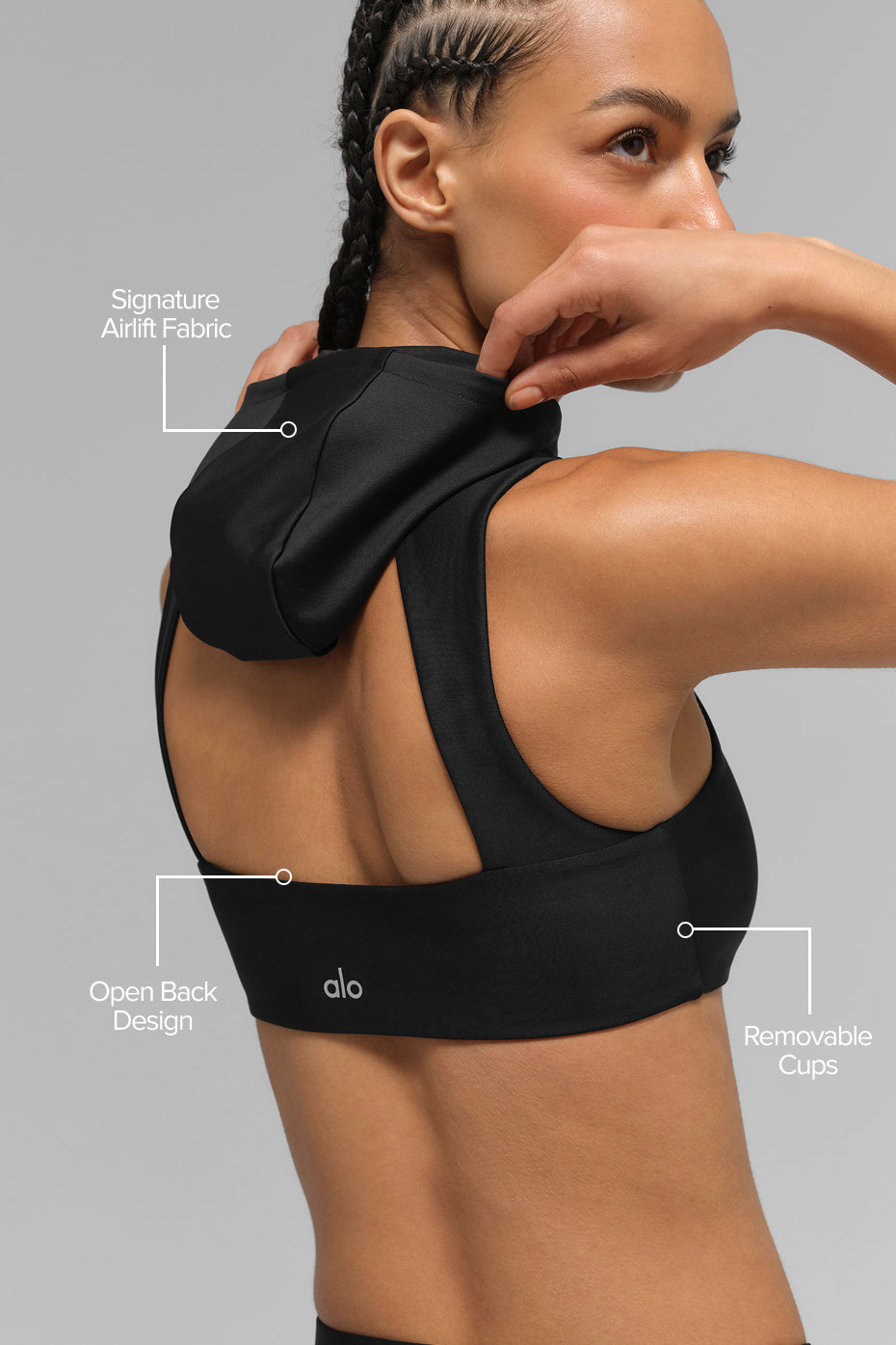 Airlift Light Speed Hooded Bra - Black - Image 2